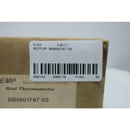 Reotemp DIAL 5IN 1/2IN 6IN 50-500F NPT BIMETAL THERMOMETER BB0601F67-SS
